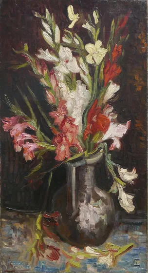 Bouquet de glaïeuls de diverses couleurs