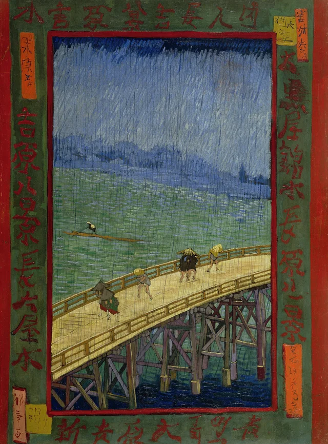 Bridge in the rain, after Hiroshige, Vincent van Gogh