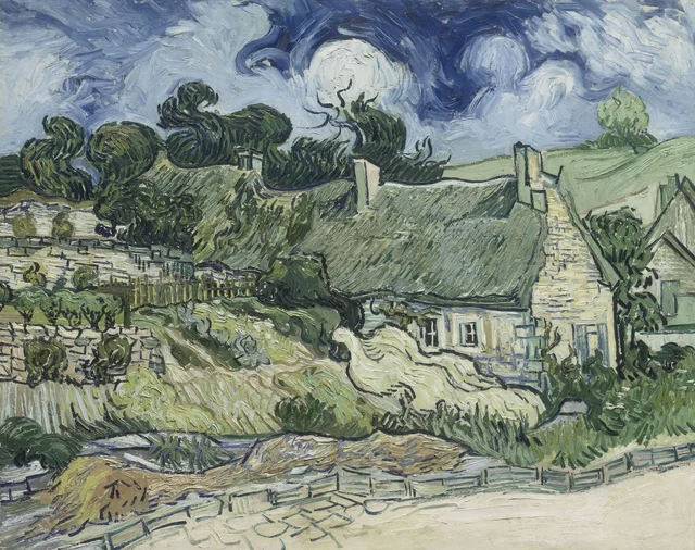 Techos de paja de Cordeville, Vincent van Gogh