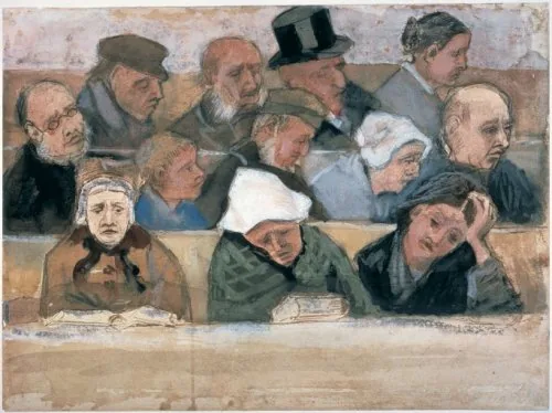 Church Pew with Worshippers