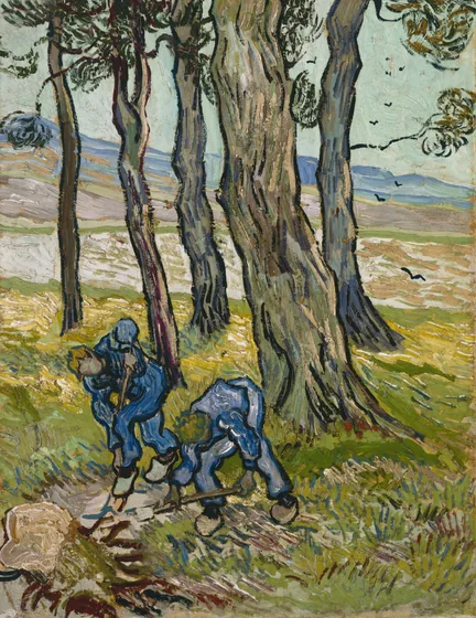 Deux bêcheurs parmi les arbres / Les bêcheurs