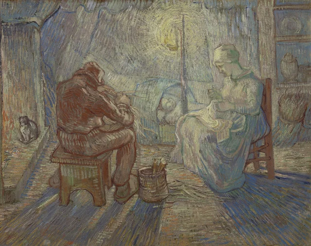 El atardecer (según Millet), Vincent van Gogh