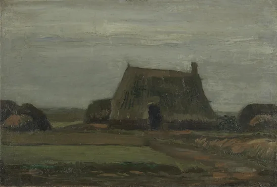 Farm with Stacks of Peat
