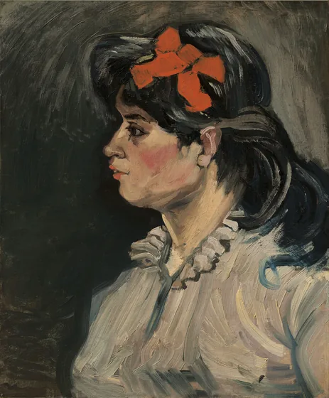 Femme avec un ruban rouge