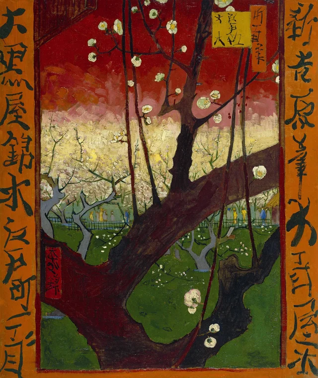 Ciruelo en flor, según Hiroshige