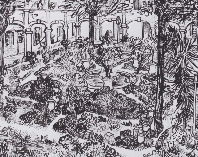 Jardín del hospital de Arlés, Vincent van Gogh