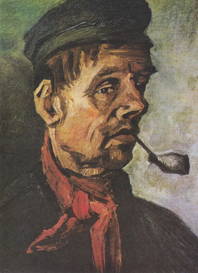 Cabeza de hombre con pipa