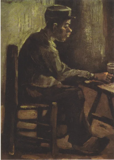 Homme à une table