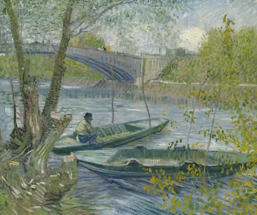 La pêche au printemps au pont de Clichy