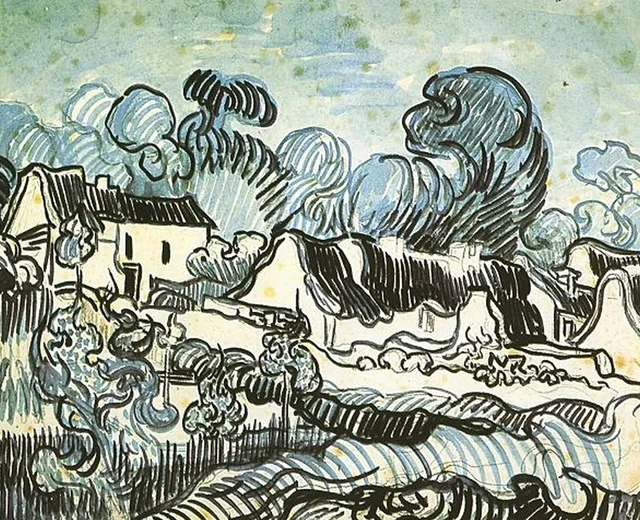Paisaje con cabañas