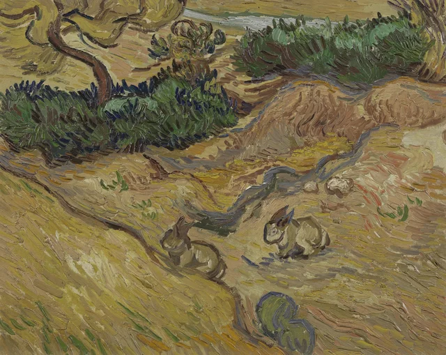 Paisaje con conejos