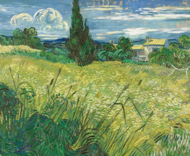 Le Champ de blé vert avec cyprès, Vincent van Gogh
