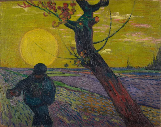 Le semeur au soleil couchant