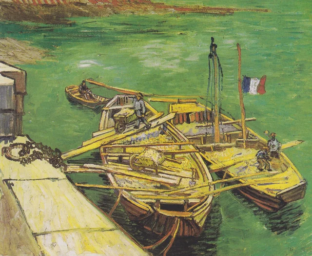 Los barcos amarrados, Vincent van Gogh