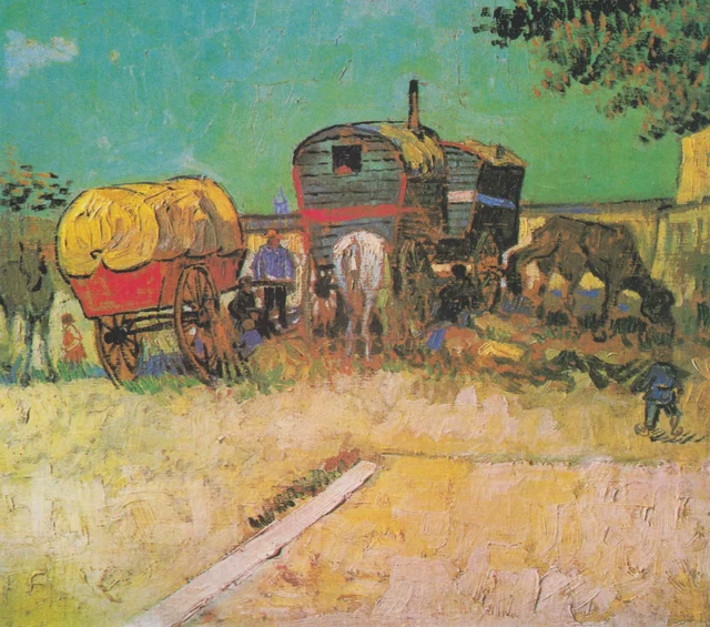 Las caravanas, campamento de gitanos en los alrededores de Arlés