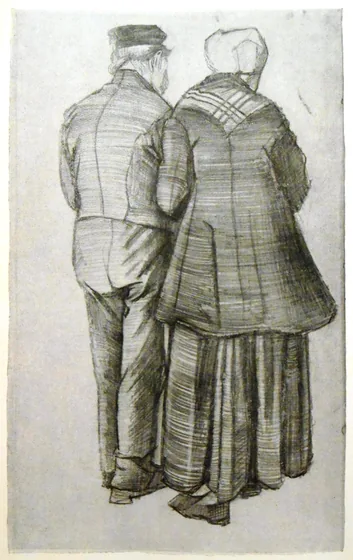 Old couple, seen from the rear