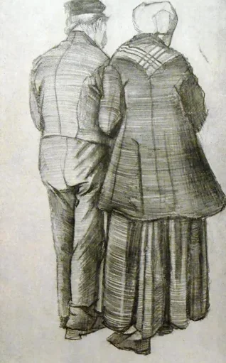 Old couple, seen from the rear
