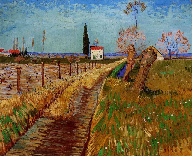 Camino a través de un campo con sauces, Vincent van Gogh