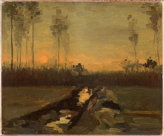 Paysage au coucher du soleil