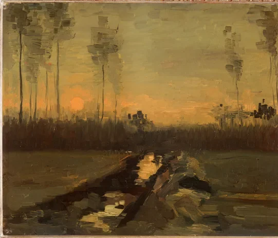 Paysage au coucher du soleil