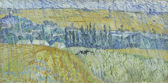 Paysage d'Auvers sous la pluie