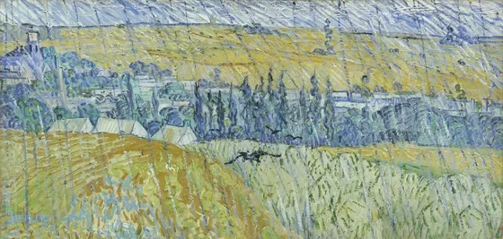 Paysage d'Auvers sous la pluie