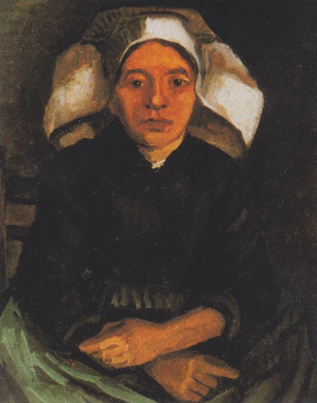 Campesina, de medio cuerpo, sentada