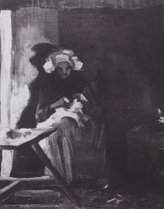 Campesina cosiendo, Vincent van Gogh