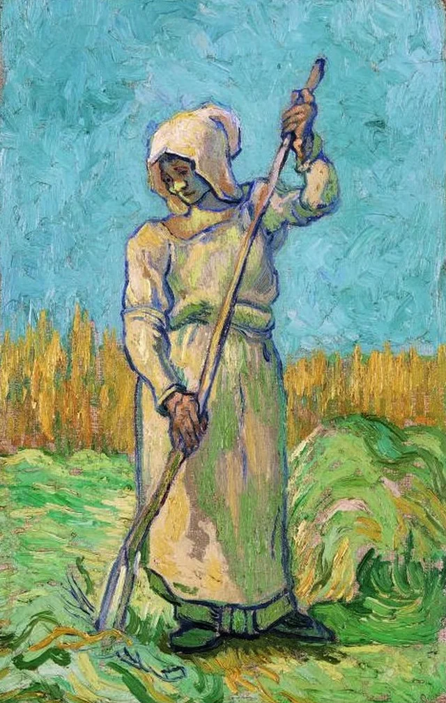 Campesina con rastrillo (según Millet)