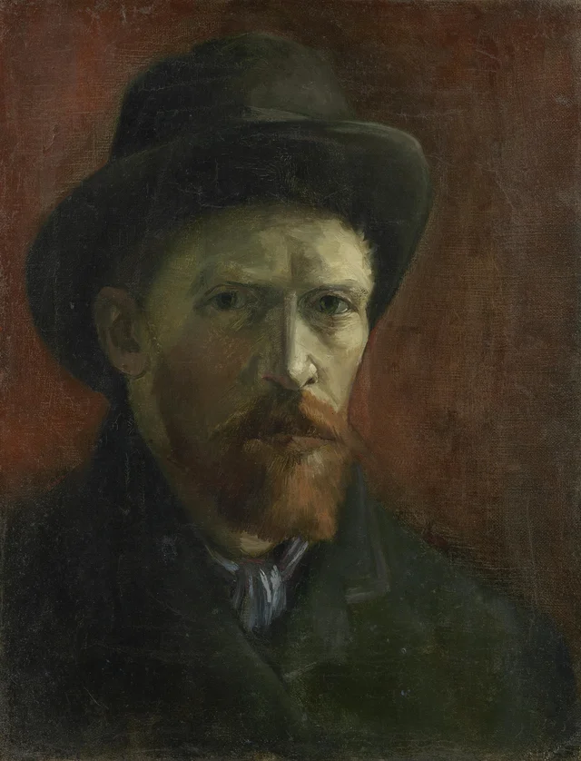 Autorretrato con sombrero de fieltro, Vincent van Gogh
