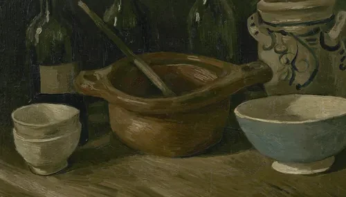Still Life with Earthenware and Bottles