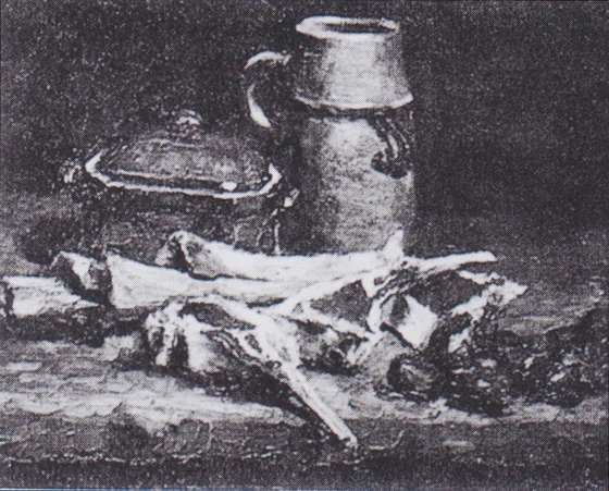 Still Life with Meat, Vegetables and Pottery