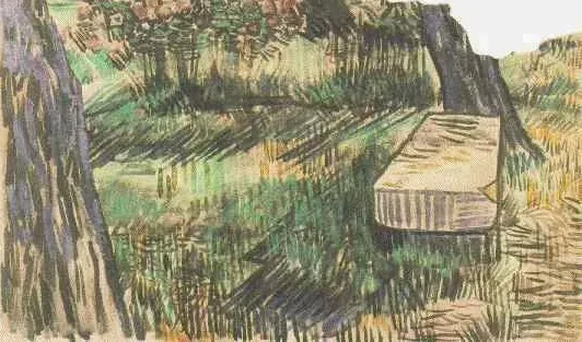 Stone Bench in the Garden of the Asylum