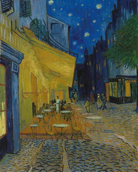 Terrasse du café le soir