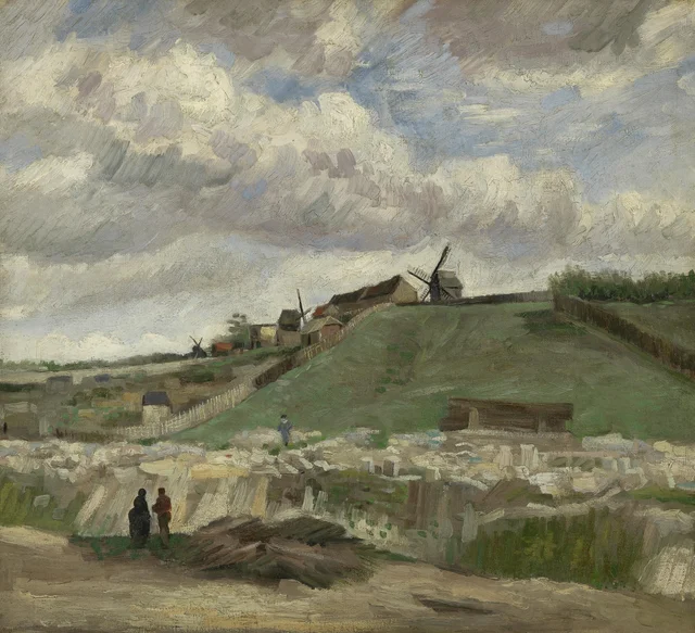 La colina de Montmartre con cantera de piedra