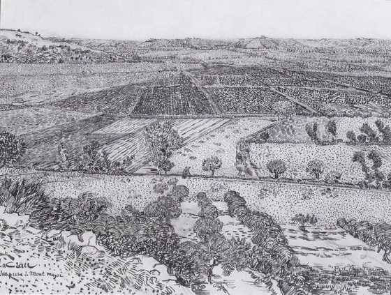 The plain La Crau" near Arles, seen from Montmajour"