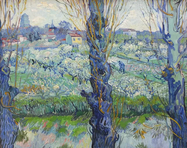 Huerto en flor con vista de Arlés, Vincent van Gogh