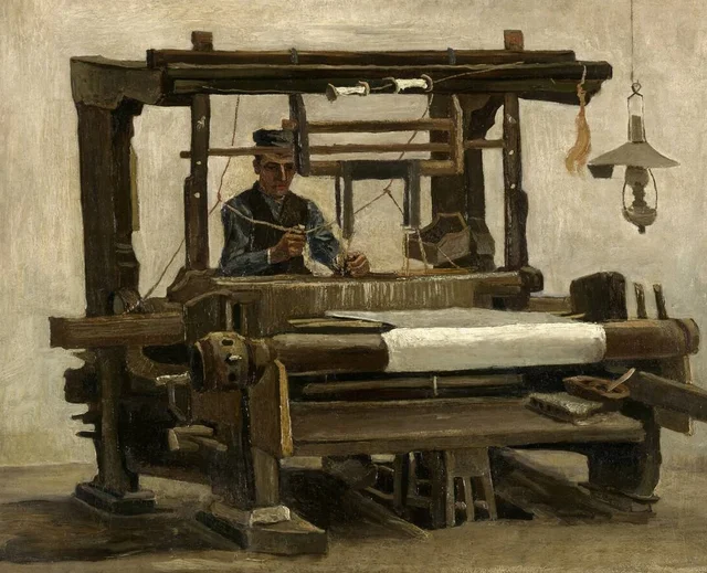 Tejedor en el telar