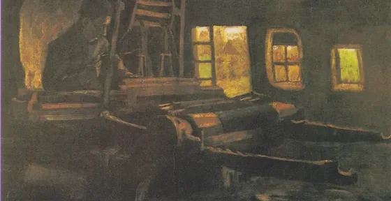 Weaver, Interior with Three Small Windows