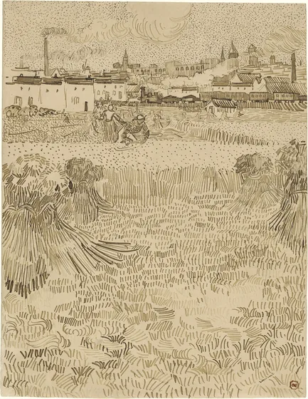 Wheat field with View of Arles