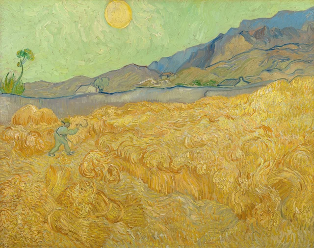 Campo de trigo con un segador, Vincent van Gogh
