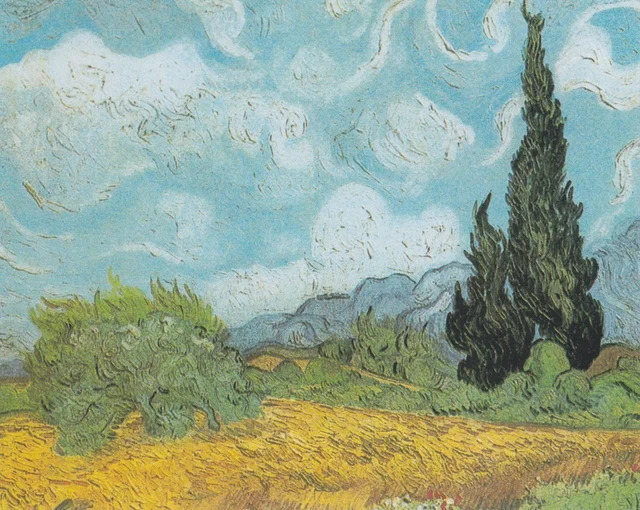 Campo de trigo con cipreses, Vincent van Gogh