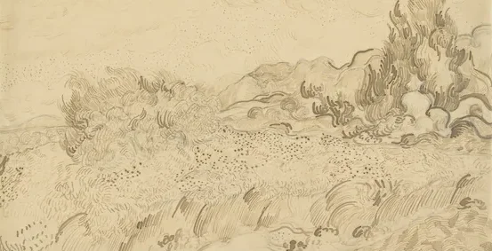 Wheatfield with Cypresses