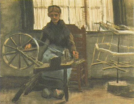Woman Reeling Yarn
