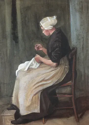Young Scheveningen Woman Seatded: Facing Left