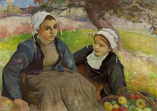 Two Breton Women with a Basket of Apples