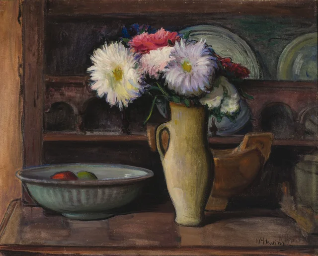 Nature morte aux asters et au bol