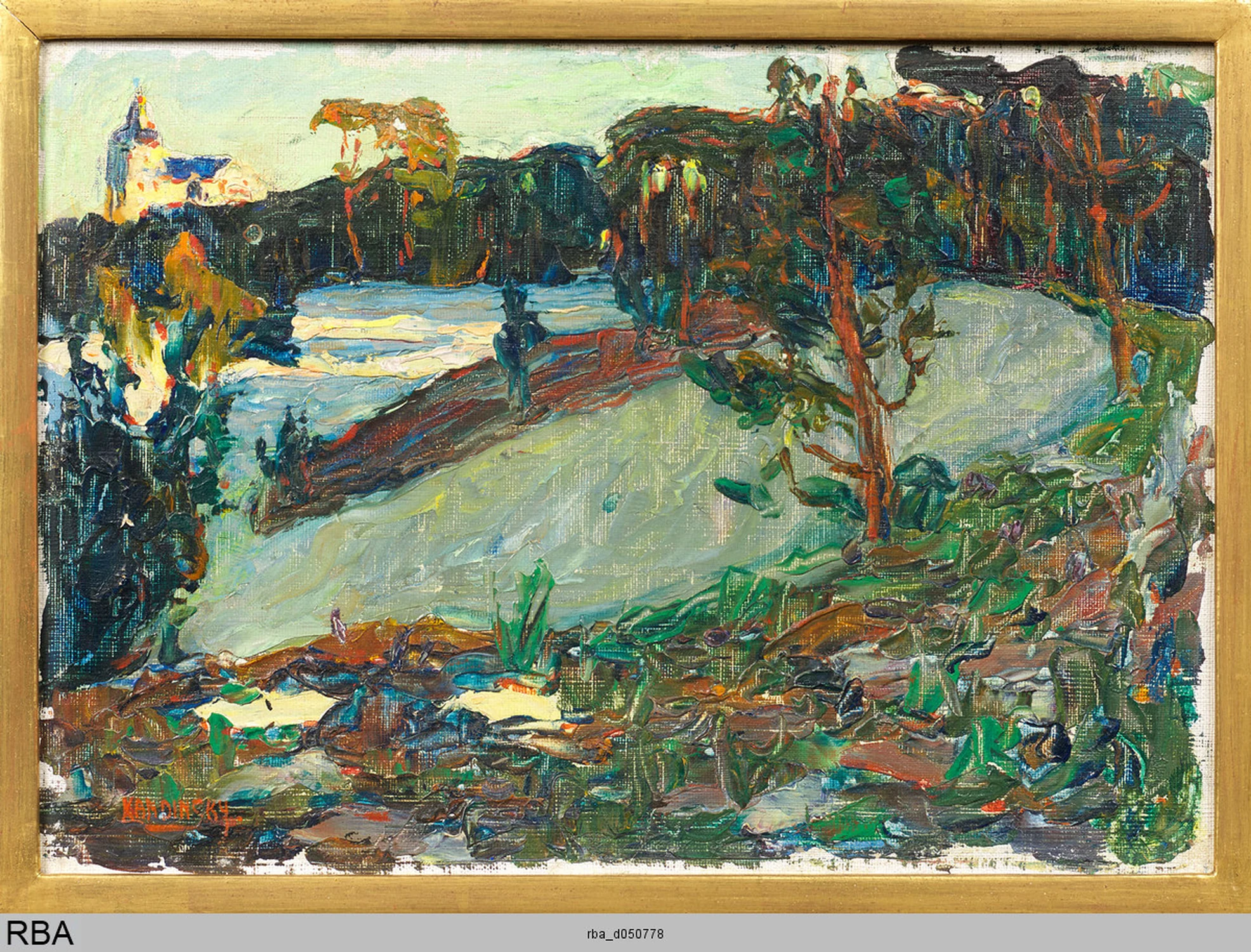 Oberpfalz - Waldlichtung mit Kirche, Wassily Kandinsky