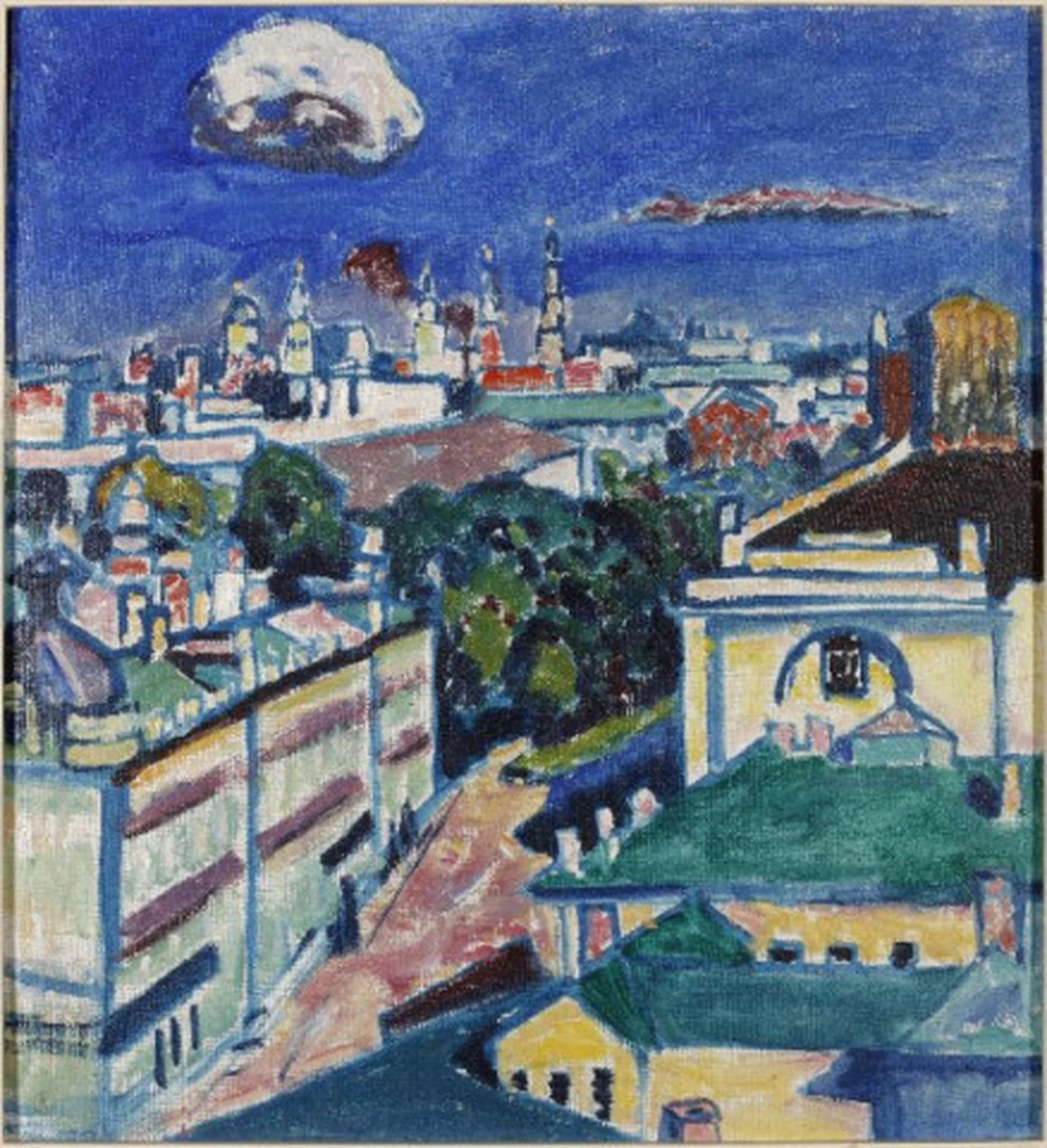 View of Moscow from the Window of Kandinsky's Apartment at No. 1, Zubovsky Square, Wassily Kandinsky