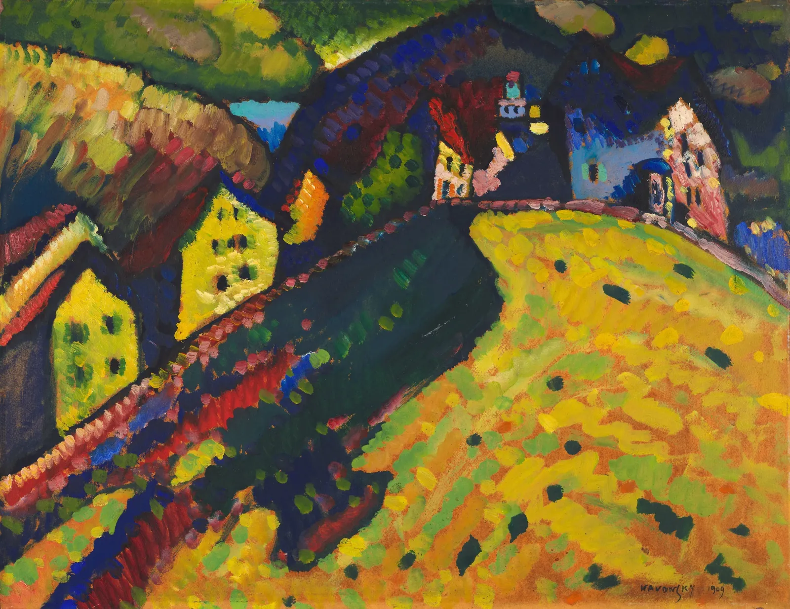 Houses at Murnau, Wassily Kandinsky